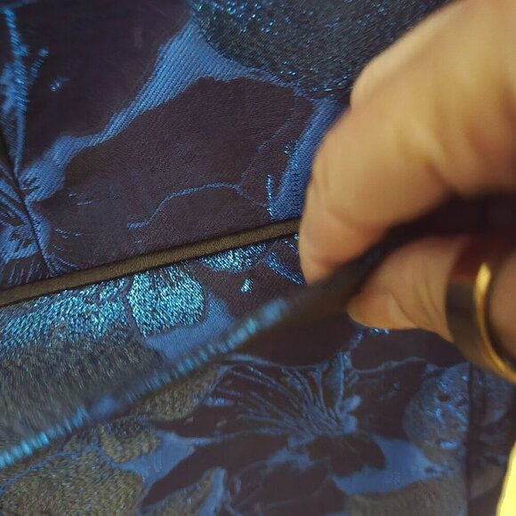 Inc International Concept Blue Floral Metallic Fancy Blazer Jacket Size XL - Picture 5 of 11